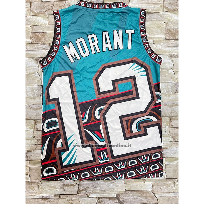 Maglia Memphis Grizzlies Ja Morant #12 Mitchell & Ness Big Face Verde